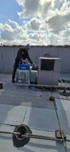air conditioning equipment inspected during a no-cooling service call, real company service photo 1